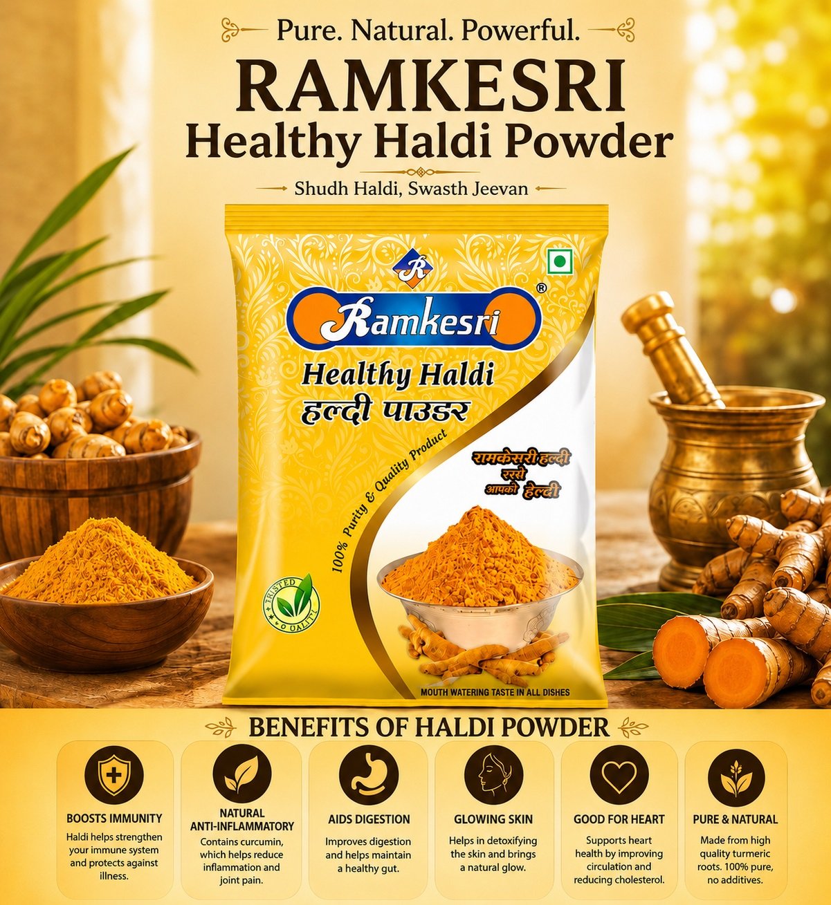 Ramkesri Haldi Powder | रामकेसरी हल्दी पाउडर | 100% Pure Natural Turmeric | Premium Quality Spice - Image 4